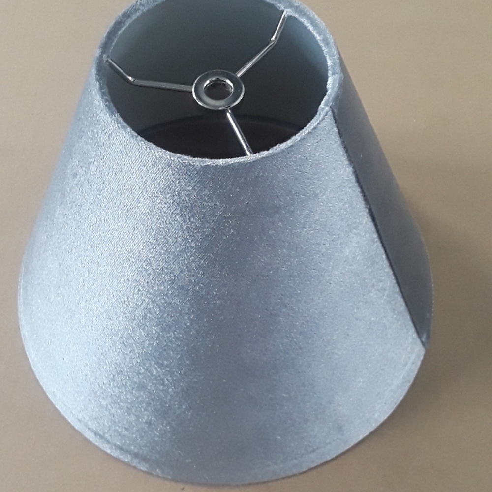 Silver Velvet 4 x 10 x 8 Cone Lamp Shade New